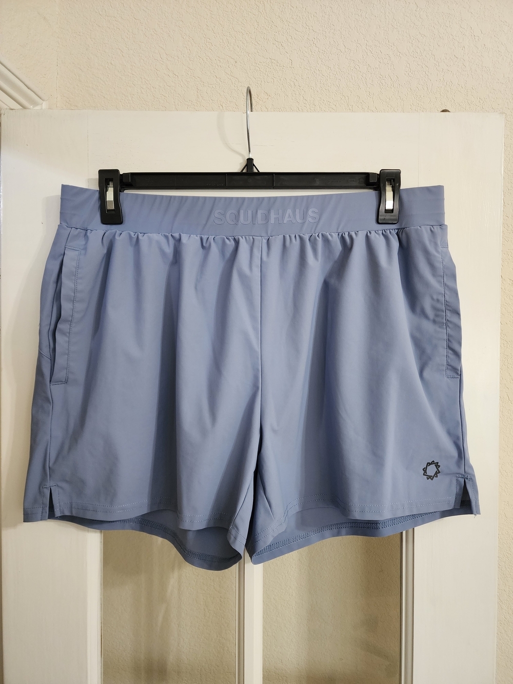 SquidHaus HAUS Performance Training Shorts XL Blue Nylon Spandex Zip Pocket Mens